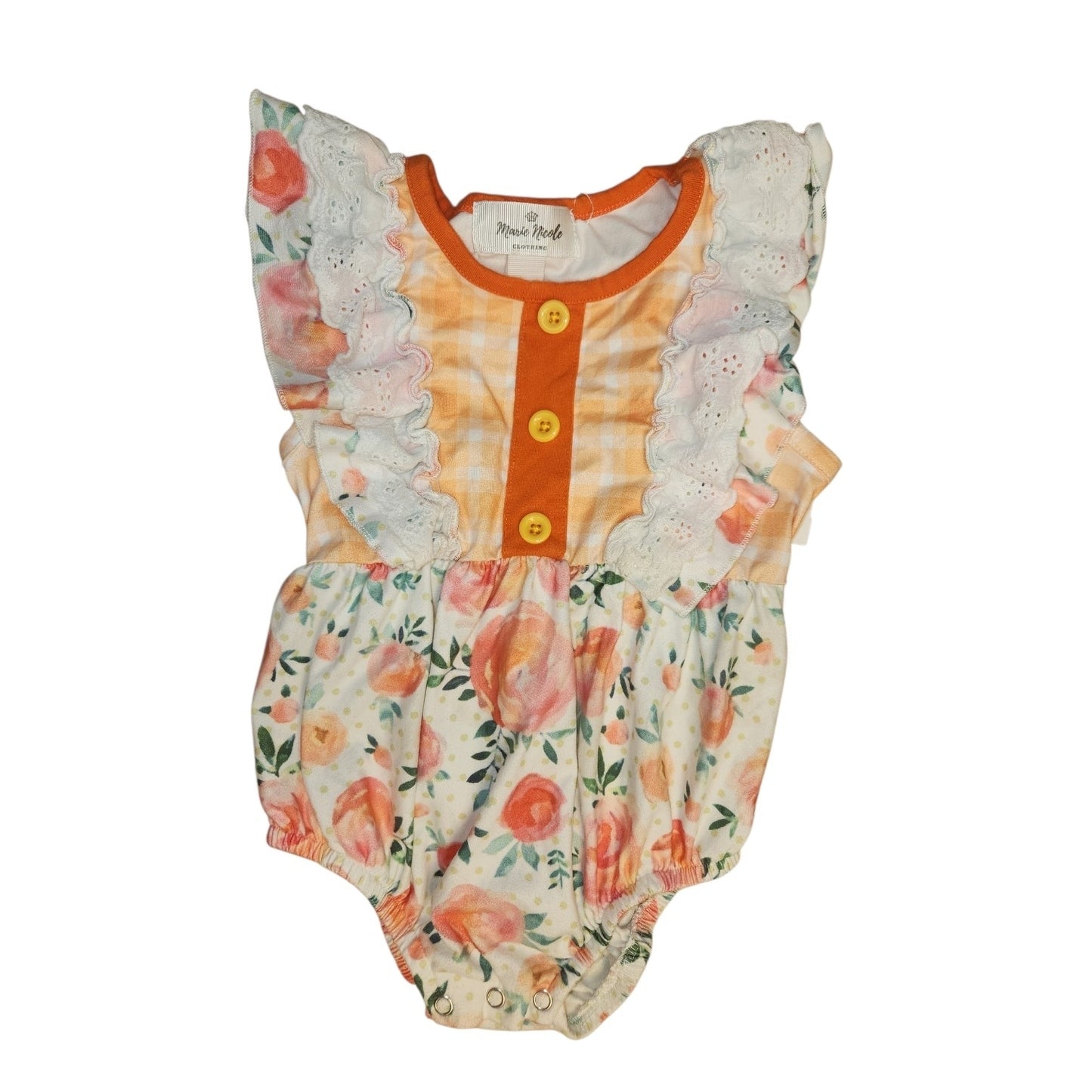 Marie Nicole Orange Infant Size 18-24 MO Girl's DressyRomper