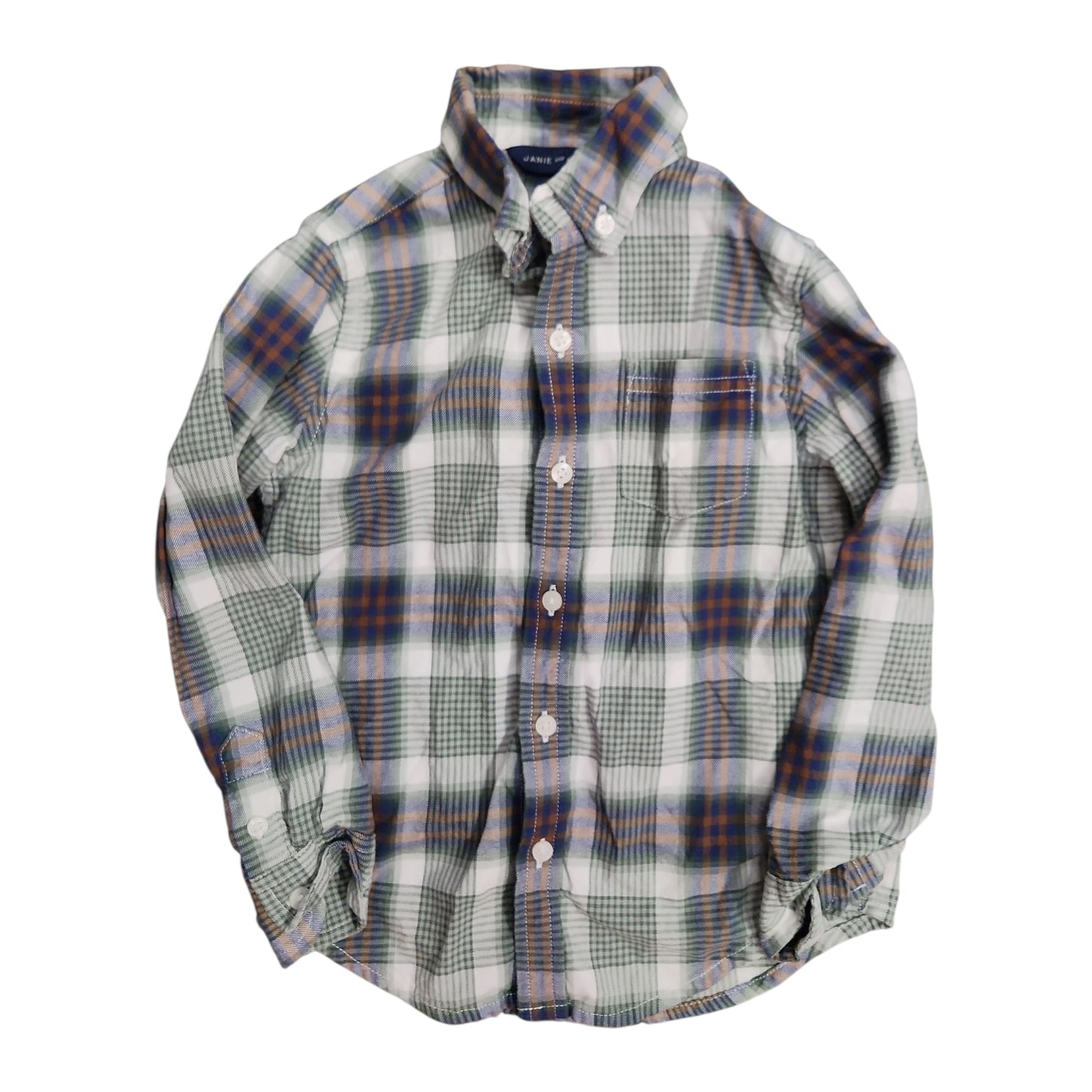 Janie and Jack (A) Green Toddler Size 4 ButtondownLS