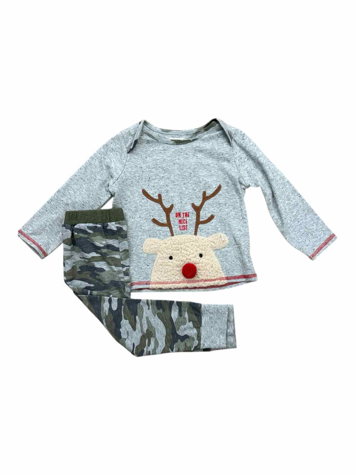 Mud Pie (B) Grey print Infant Size 12-18 MO 2PCSleepwear