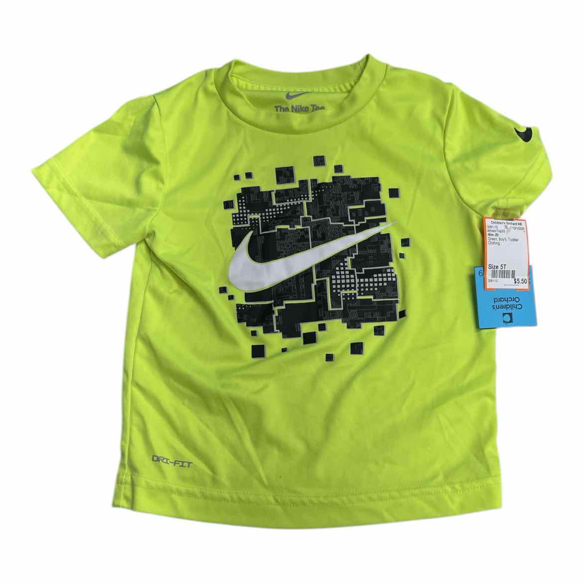 Nike (B) Green Toddler Size 5T Boy's AthleticTopSS