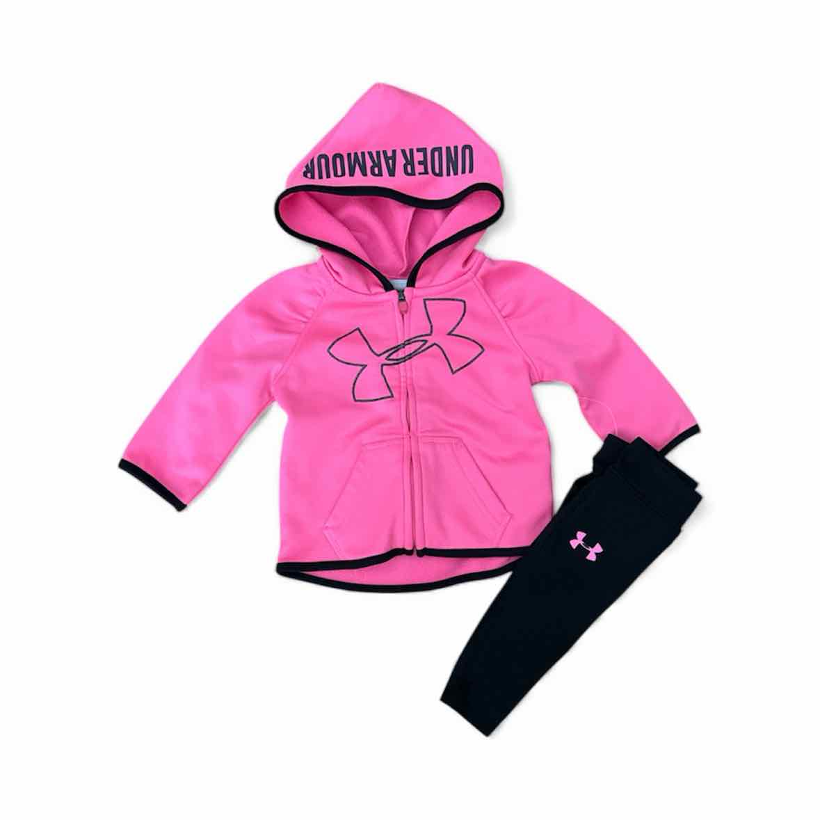Under Armour (B) Pink Infant Size 3-6 MO 2PC Athletic Pant Suit
