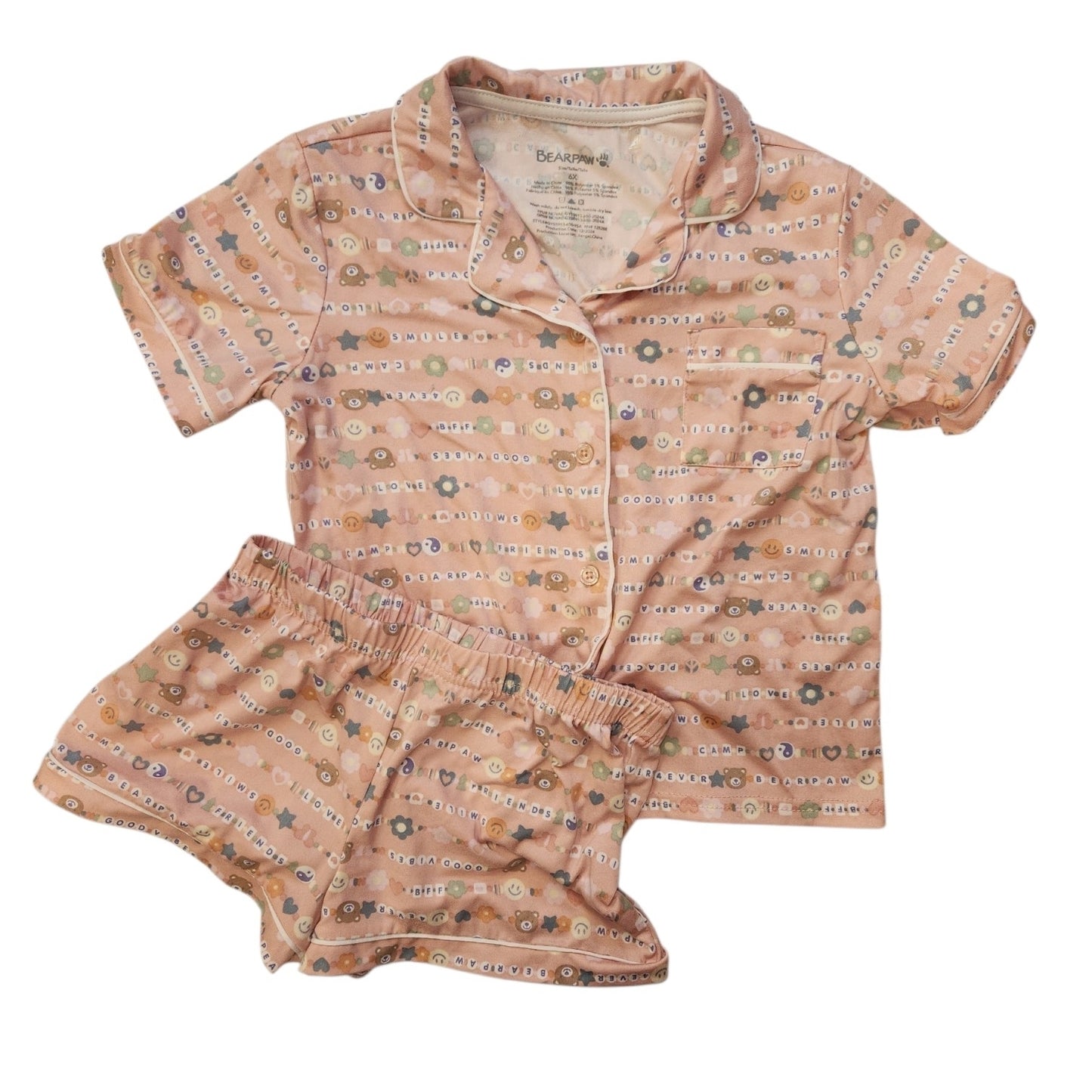 Bearpaw (AA) Pink Youth Size 6X Girl's 2PCSleepwear
