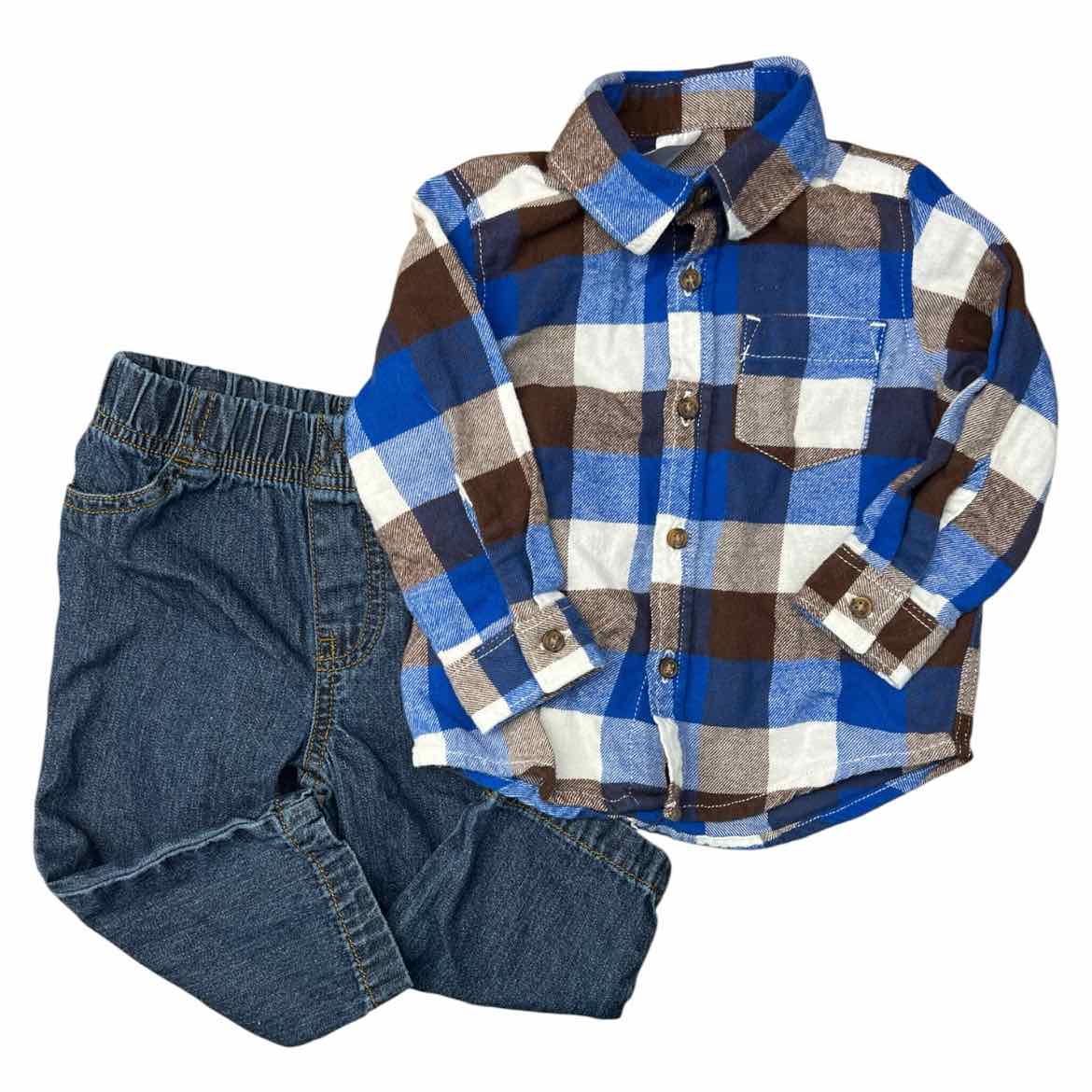 Carters (C) Blue Infant Size 12 MO Boy's 2PC Casual