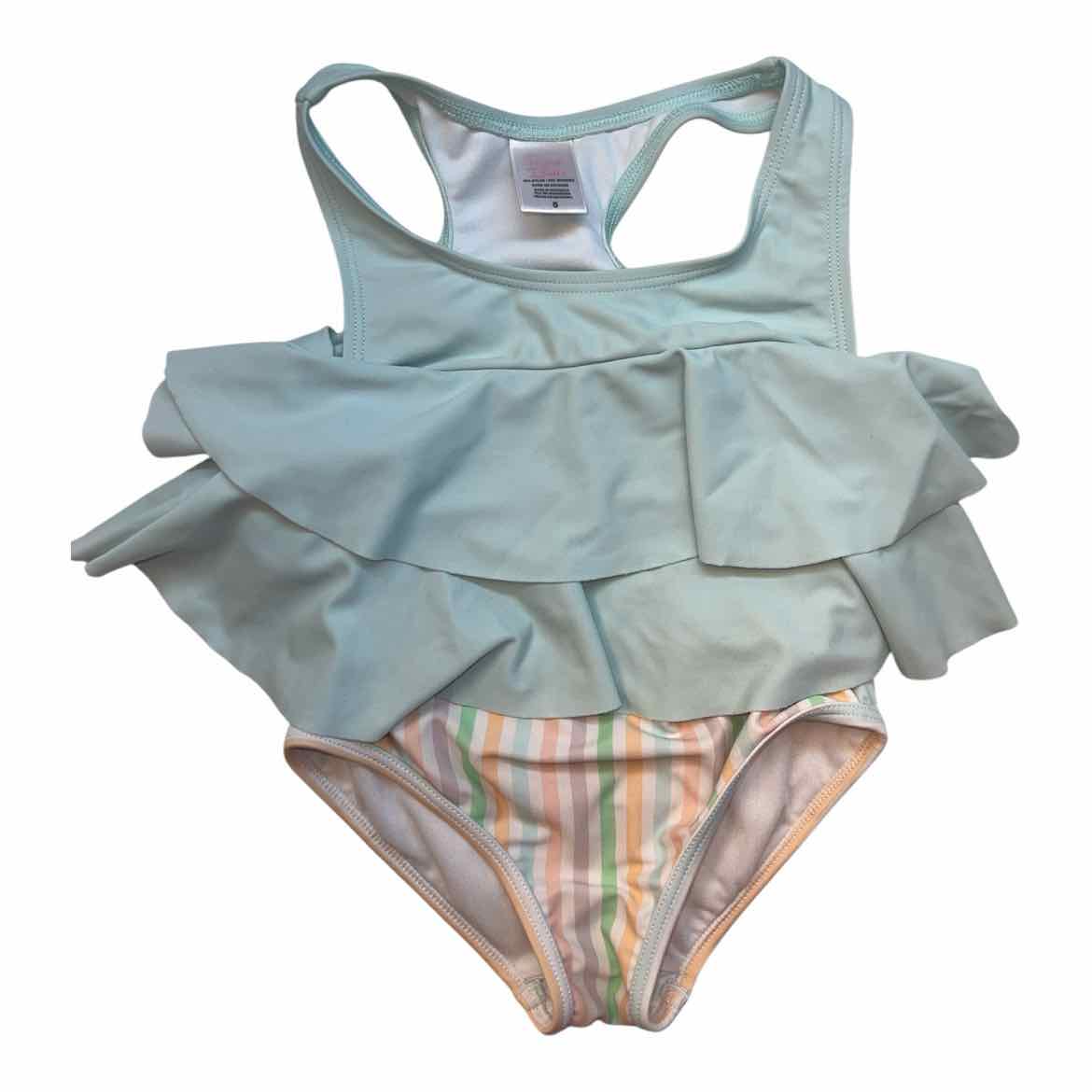 Ruffle Butts and Rugg (B) Blue Toddler Size 5 Girl's 2PCSwimwear