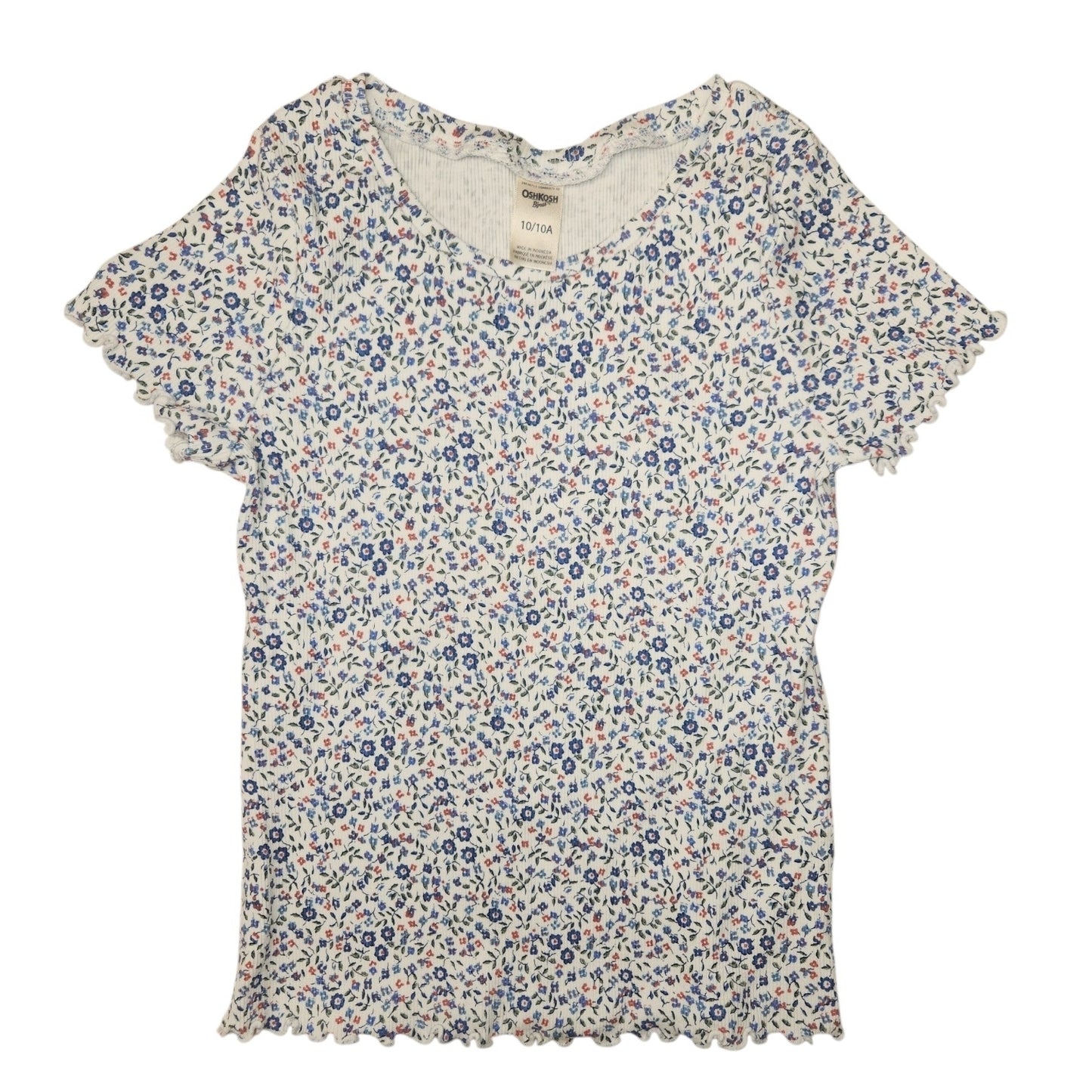 OshKosh BGosh (B) Floral Youth Size 10 Girl's SSTopBasic