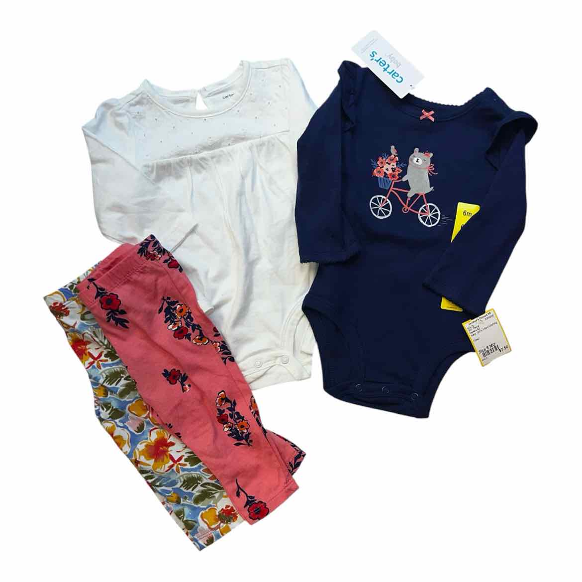 Carters (C) Navy Infant Size 6 MO Girl's 3PC Casual