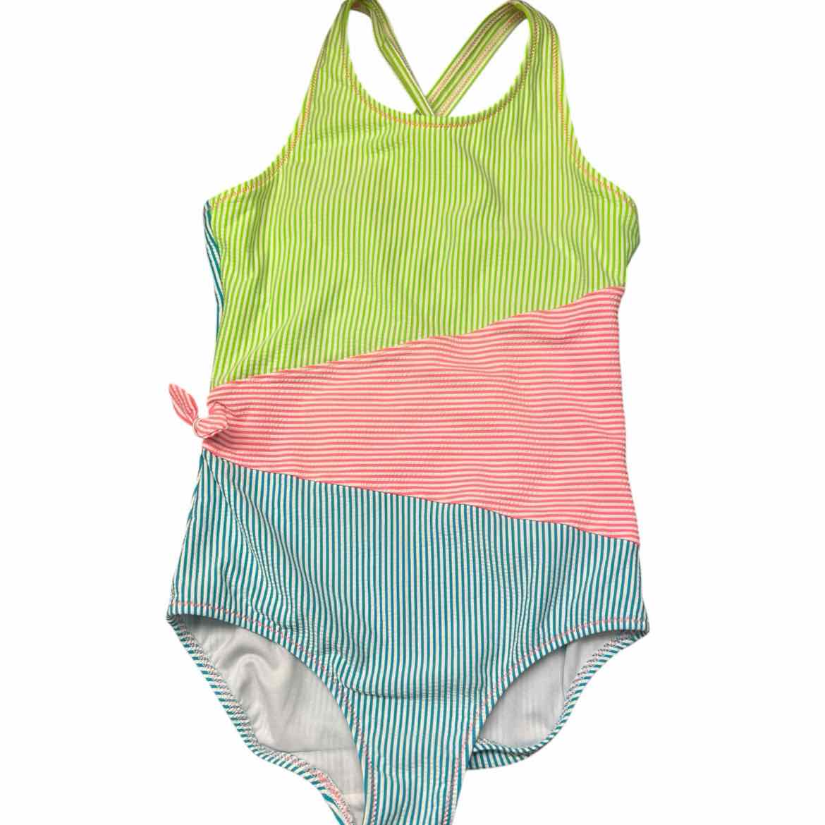 Lands End Stripe Youth Size 12 Girl's 1PCSwimwear