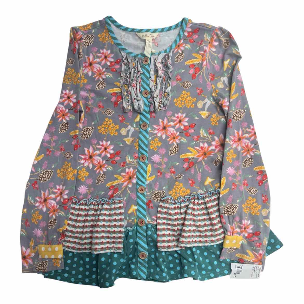 Matilda Jane (A) Grey Youth Size 10 Girl's LSTop