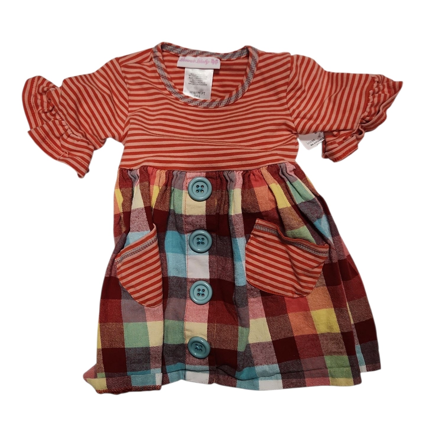 Bonnie Baby (B) Plaid Infant Size 12 MO CasualDress
