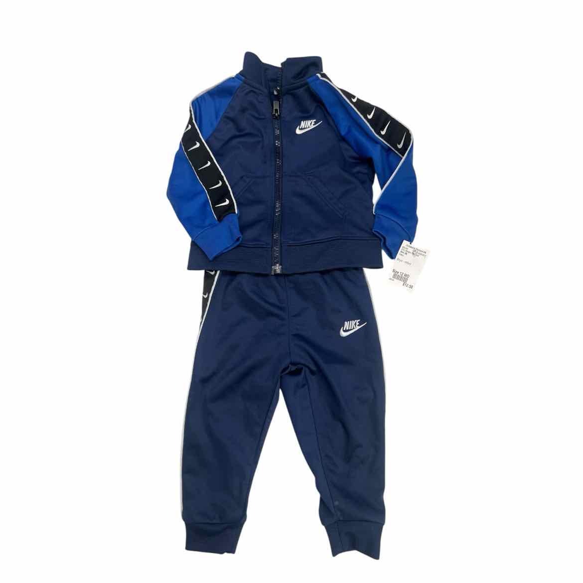 Nike (B) Navy Infant Size 12 MO 2PC Athletic Pant Suit