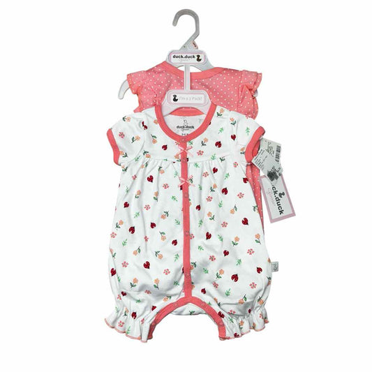 D Brand White Print Infant Size 3-6 MO Girl's 2PC Casual