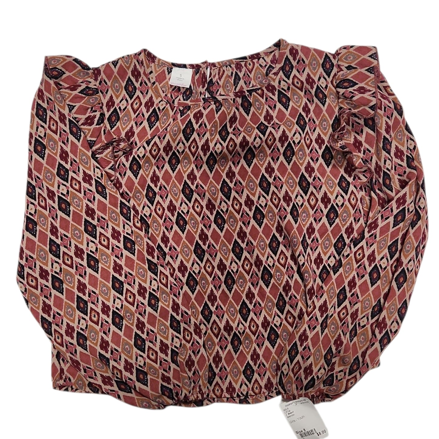 C Brand Maroon Youth Size 8 LSTop