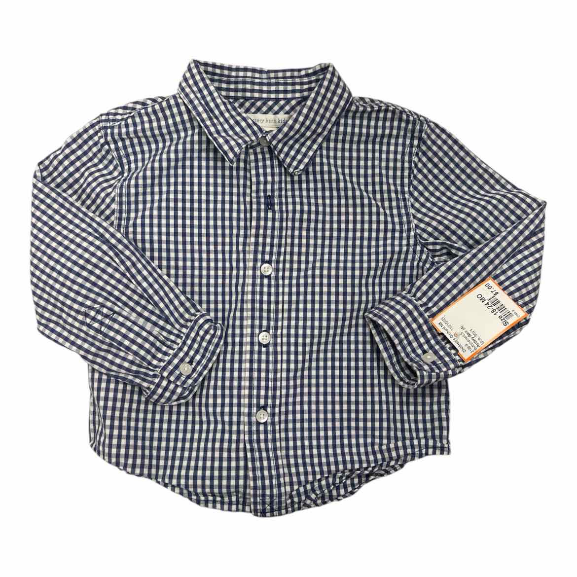 Pottery Barn (A) Blue Infant Size 18-24 MO Boy's ButtondownLS