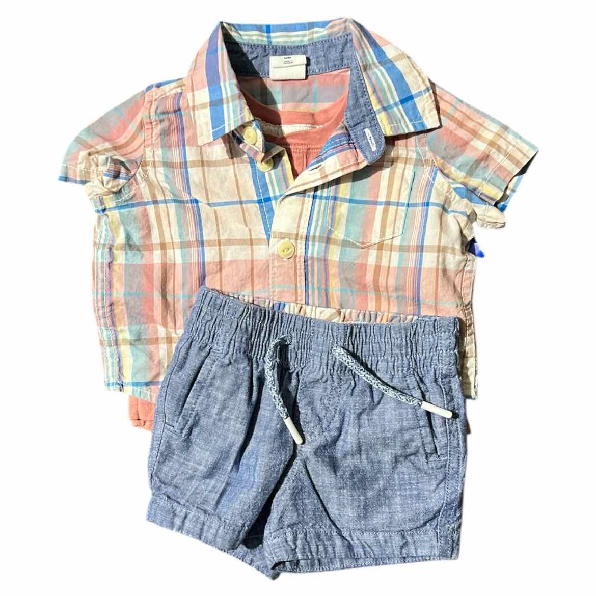 Gap (B) Plaid Infant Size 3 MO 3PC Casual