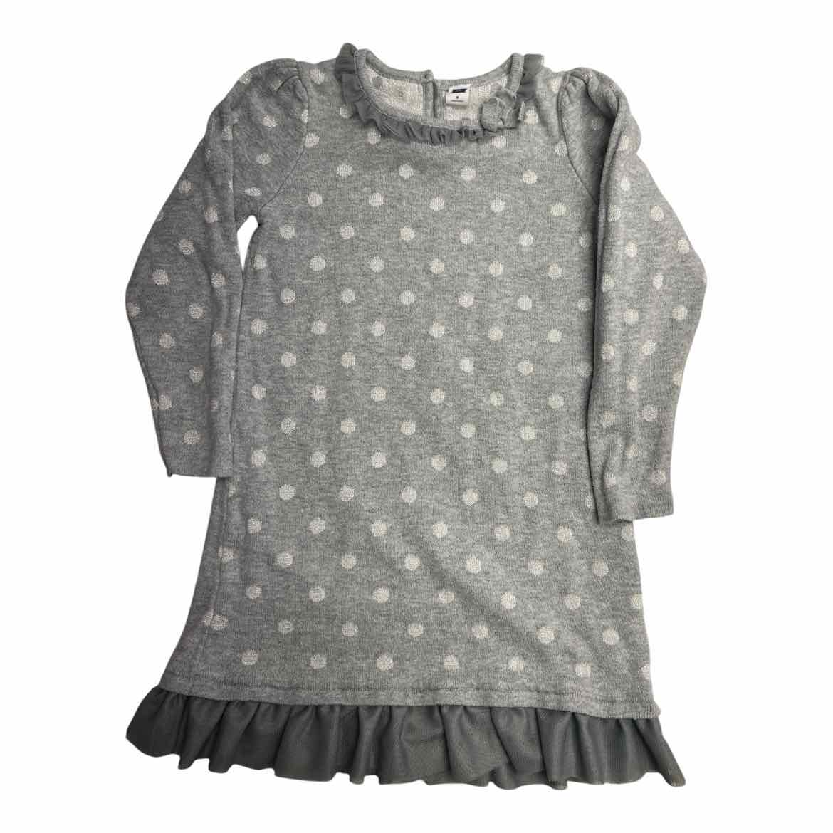 Janie and Jack (A) Grey print Toddler Size 5 Girl's CasualDress
