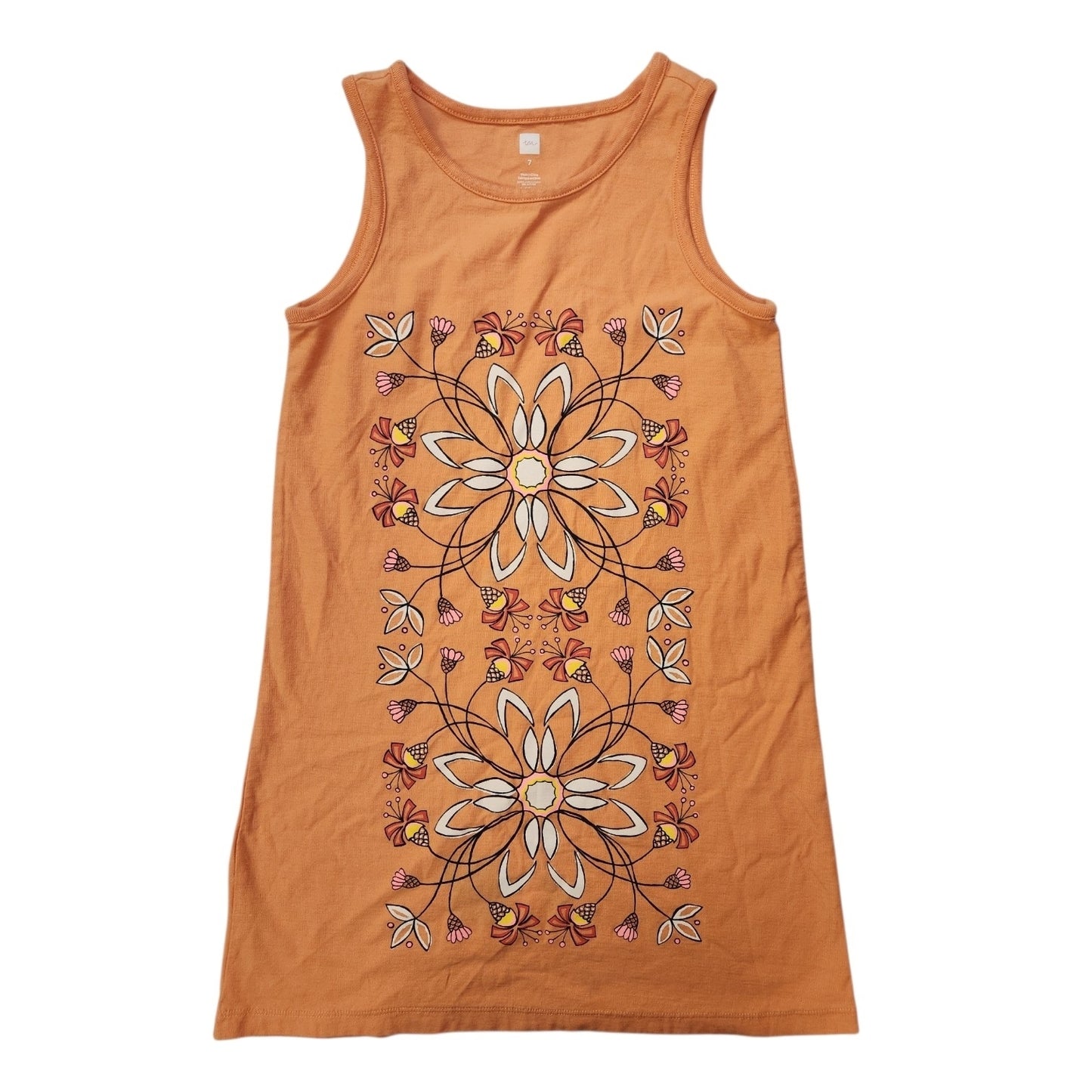 Tea Collection (A) Coral Youth Size 7 Girl's Sundress
