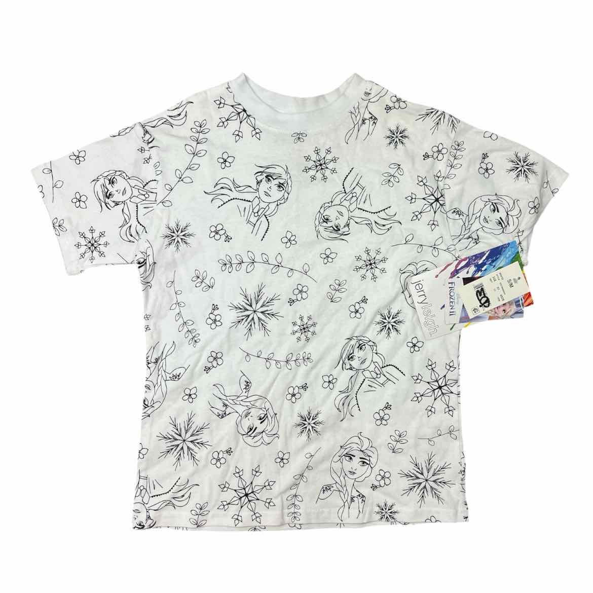 Disney (B) White Print Youth Size 7-8 Girl's SSTopBasic