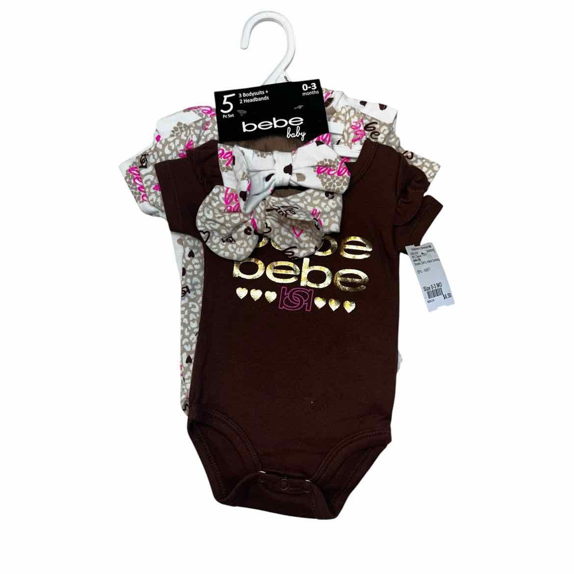 Bebe (B) Brown Infant Size 0-3 MO Girl's 3PC Casual