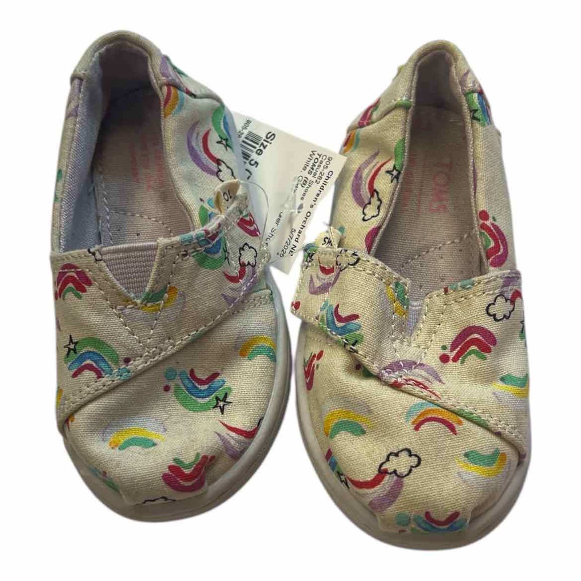 TOMS (B) White Toddler Shoe Size 5 (Toddler) Girl's Casual Shoes