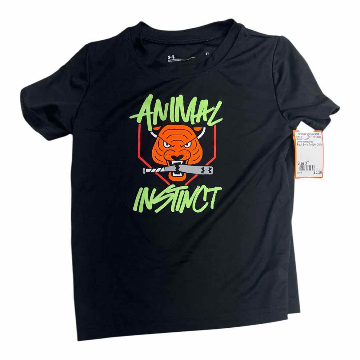 Under Armour (B) Black Toddler Size 3T Boy's AthleticTopSS