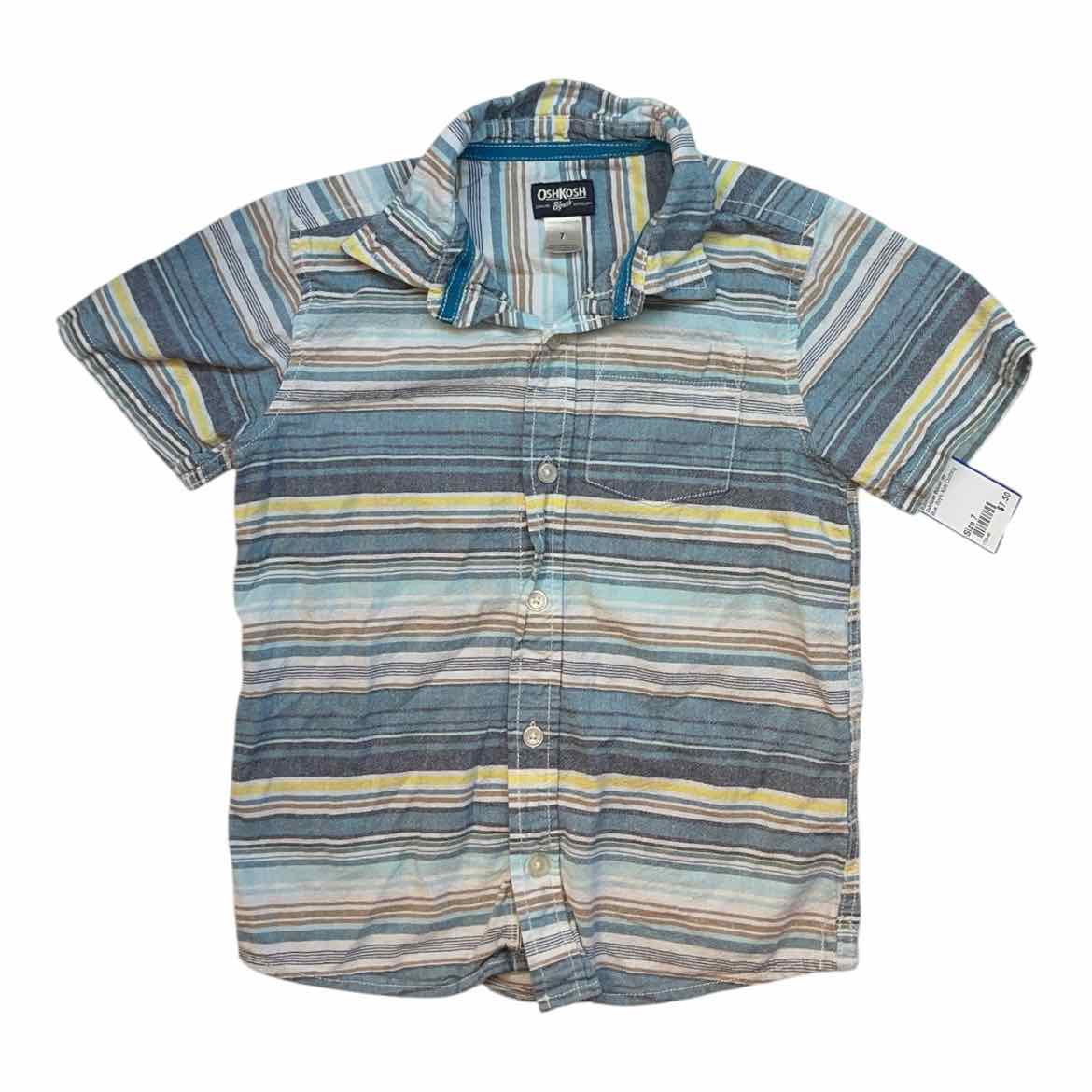 OshKosh BGosh (B) Blue Youth Size 7 Boy's ButtondownSS