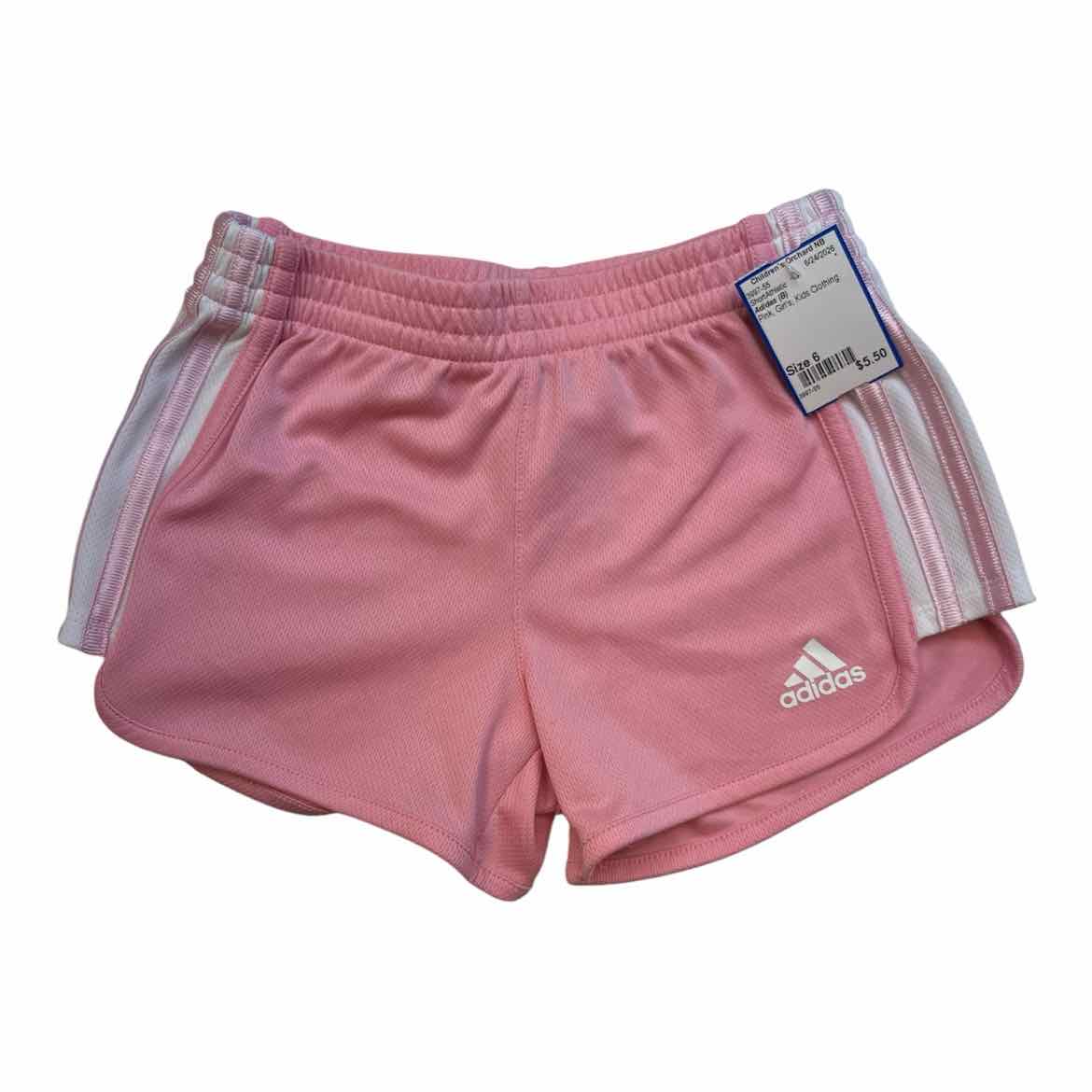 Adidas (B) Pink Youth Size 6 Girl's ShortAthletic