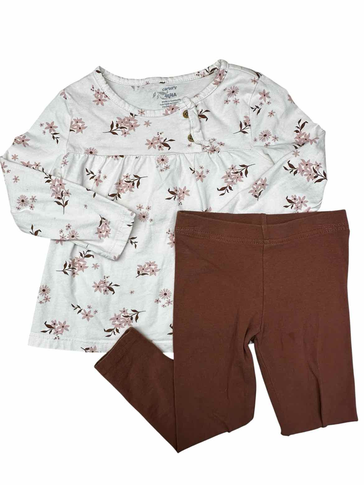 Carters (C) Beige Toddler Size 4T Girl's 2PCCasual
