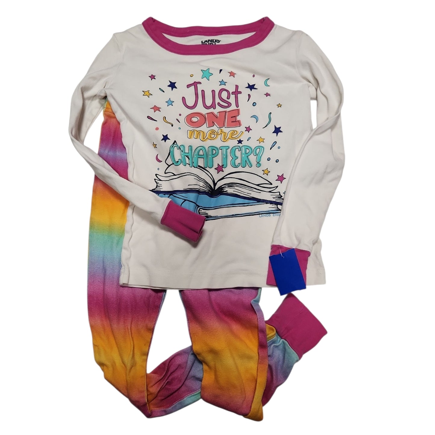 Lands End Pink print Youth Size 8 2PCSleepwear