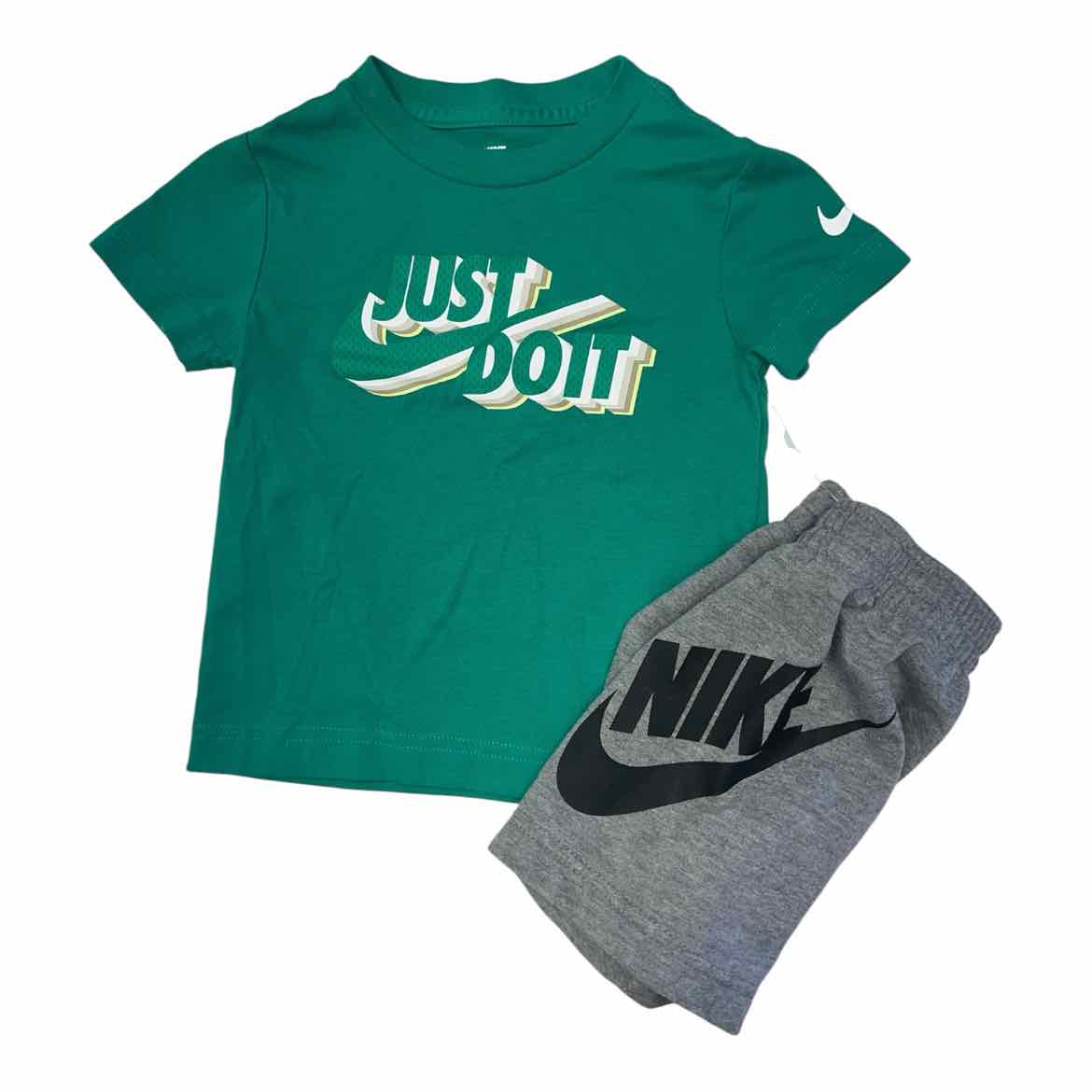 Nike (B) Green Toddler Size 2 Boy's 2PCAthleticShortSuit