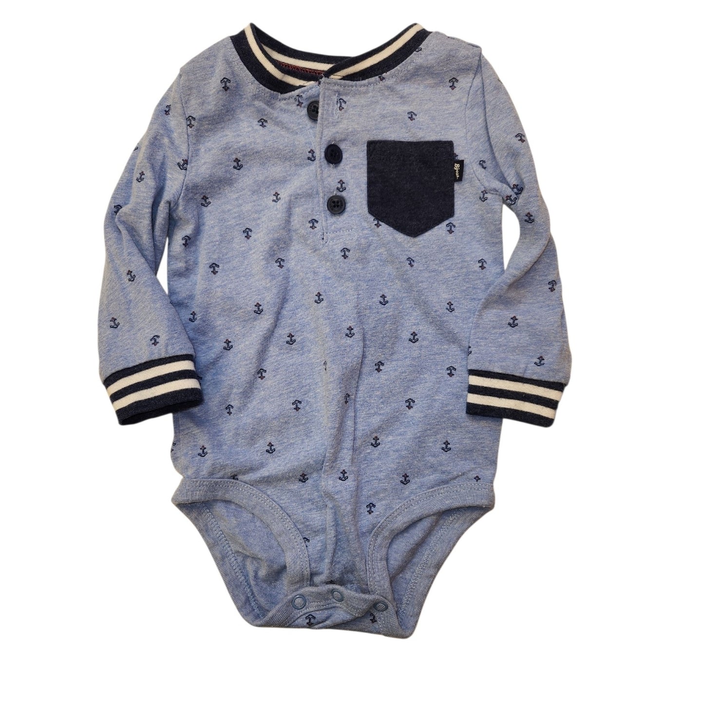 OshKosh BGosh (B) Blue Infant Size 9 MO Boy's LSTopBasic