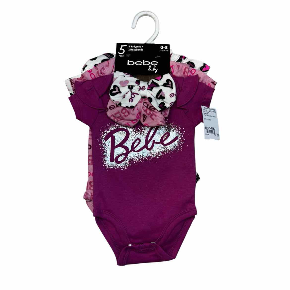 Bebe (B) Pink Infant Size 3-6 MO Girl's 3PC Casual