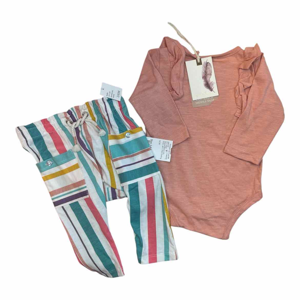 Jessica Simpson (C) Stripe Infant Size 3-6 MO Girl's 2PC Casual