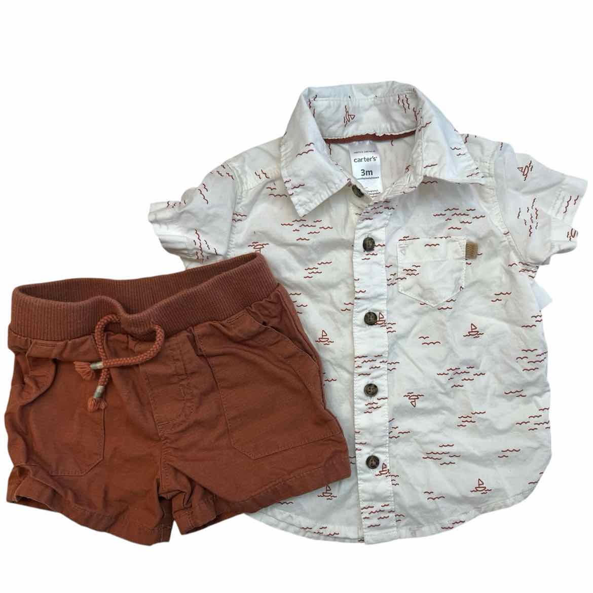Carters (C) Rust Infant Size 3 MO Boy's 2PC Casual
