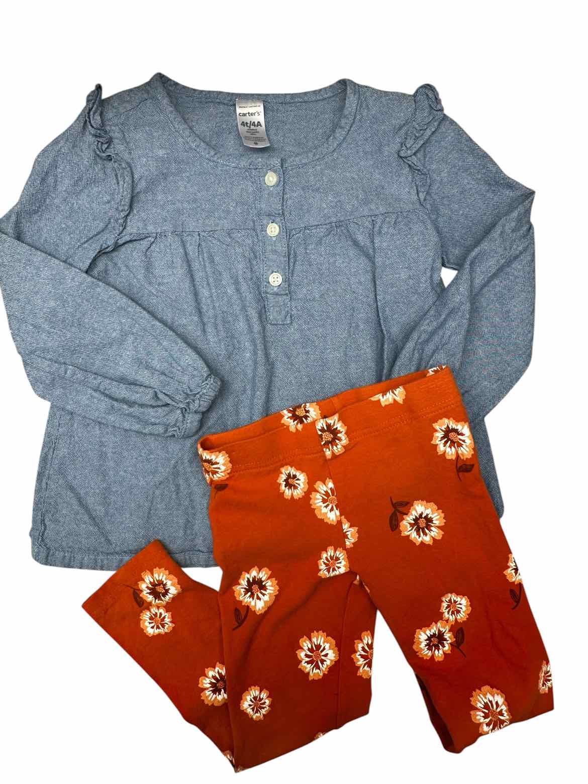 Carters (C) Blue Toddler Size 4T Girl's 2PCCasual