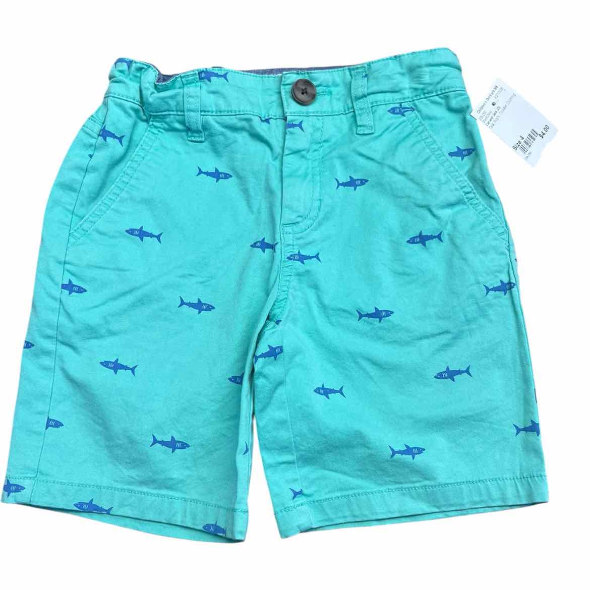 Cat and Jack (D) Teal Toddler Size 4 Boy's ShortChino