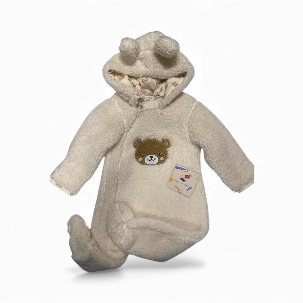 Stars and Rockets Cream Infant Size 6 MO Girl's 1PC Snowsuit