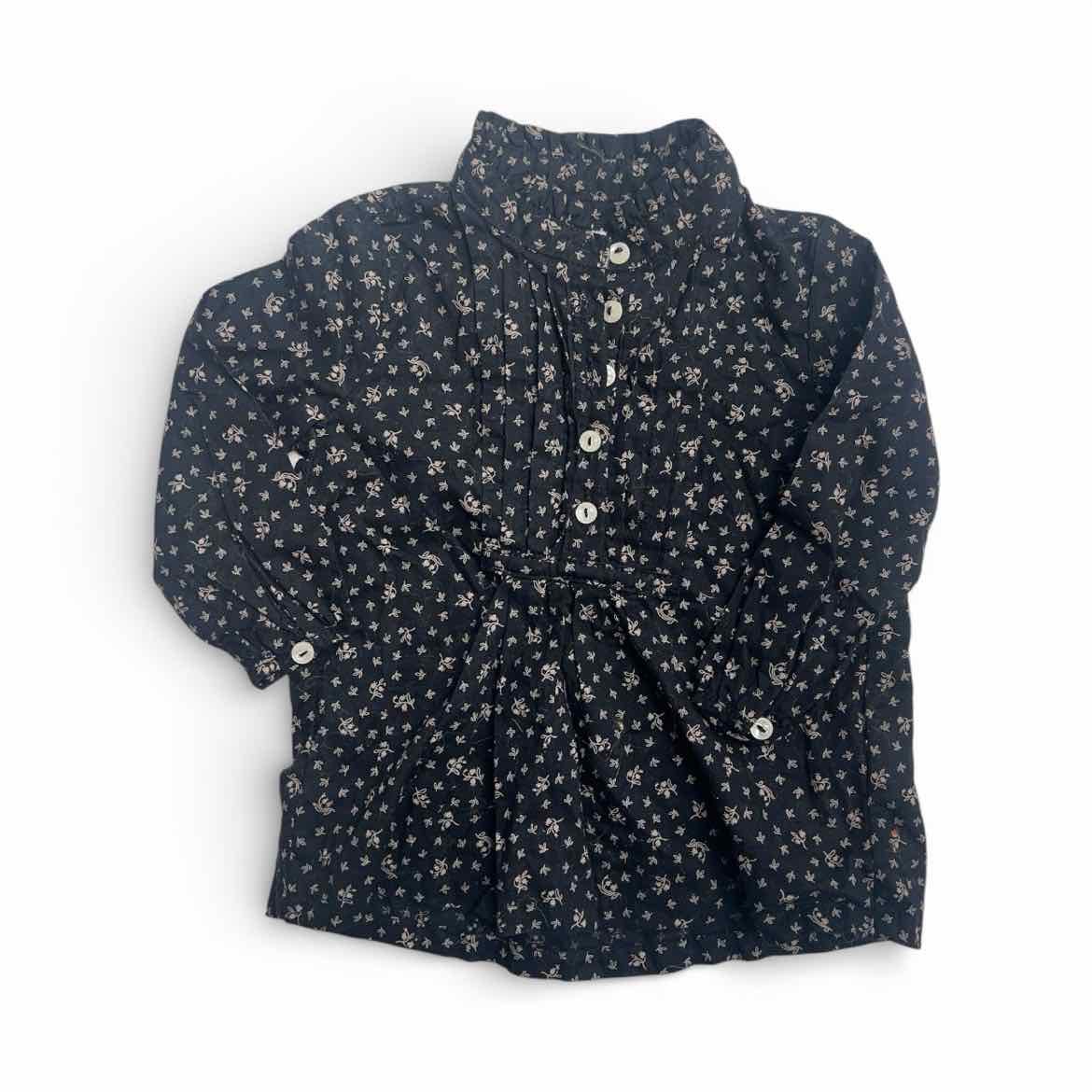 Ralph Lauren (A) Black Print Infant Size 6 MO Girl's LSTop