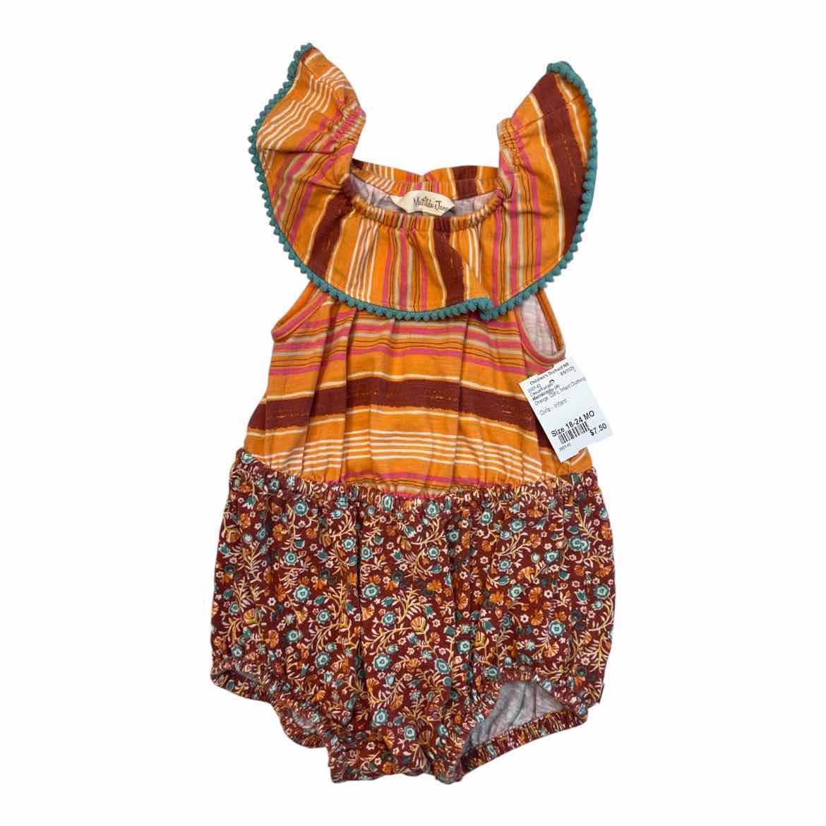 Matilda Jane (A) Orange Infant Size 18-24 MO Girl's CasualRomper