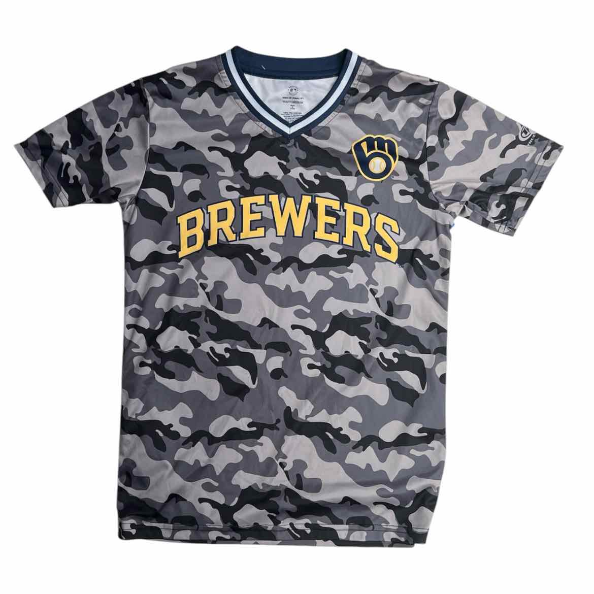 Genuine Merchandise (A) Grey print Youth Size 10-11 Boy's AthleticTopSS
