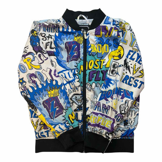C Brand White Print Youth Size 10-12 Boy's Jacket Light