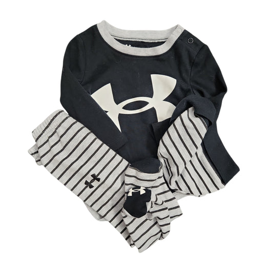 Under Armour (B) Grey Infant Size 6-9 MO Boy's 3PC Casual