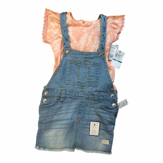 7 for all Mankind (C) Blue Infant Size 18 MO Girl's 2PC Overall Short