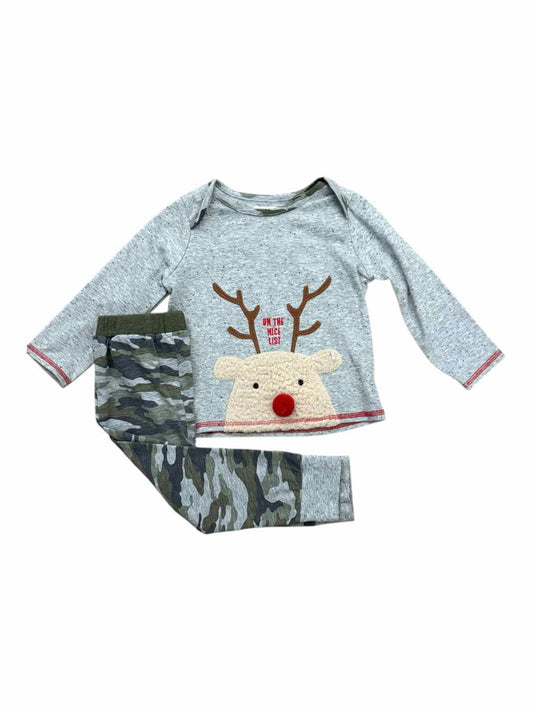 Mud Pie (B) Grey print Infant Size 12-18 MO 2PCSleepwear