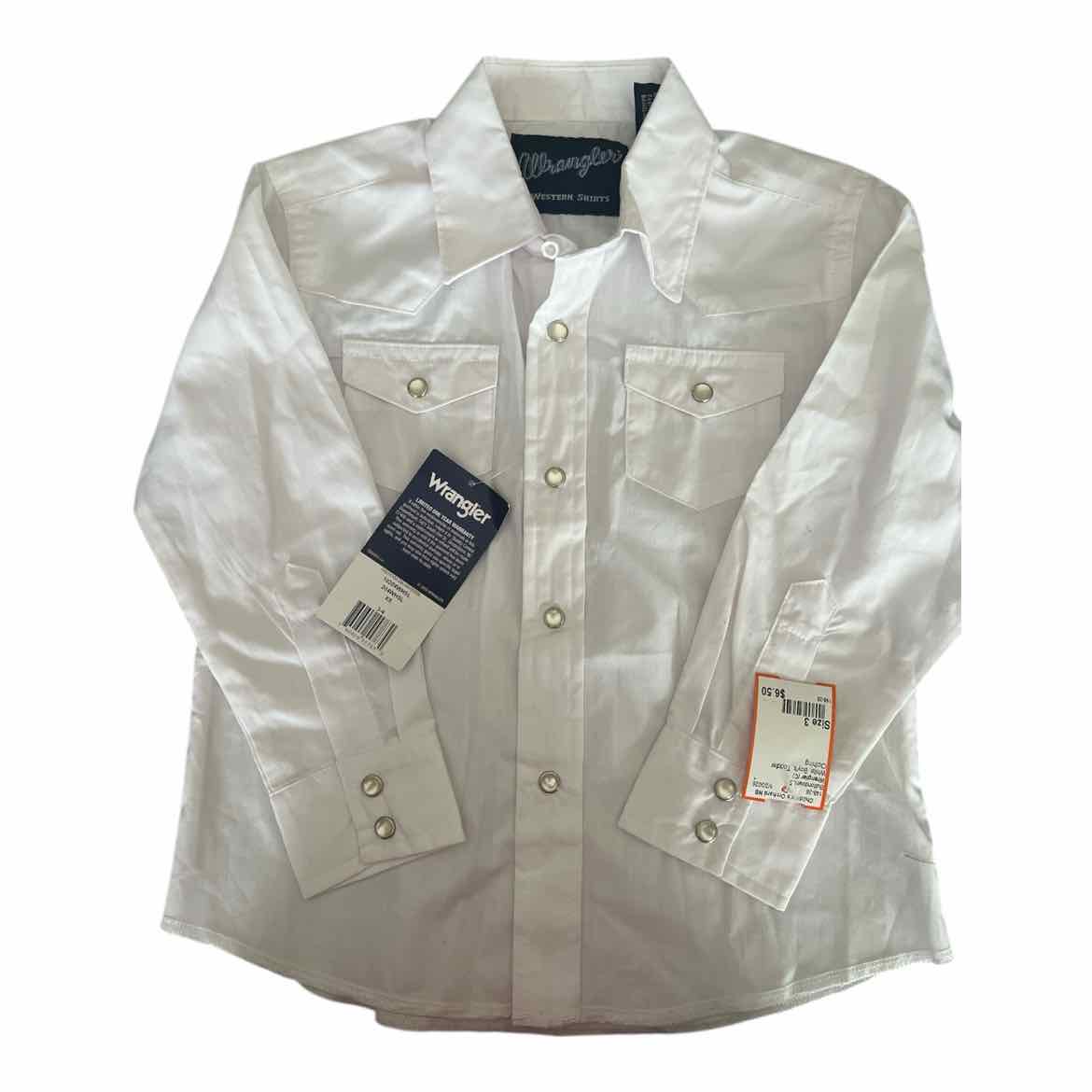 Wrangler (C) White Toddler Size 3 Boy's ButtondownLS