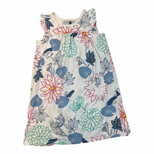 Tea Collection (A) White Print Youth Size 10 Girl's CasualDress