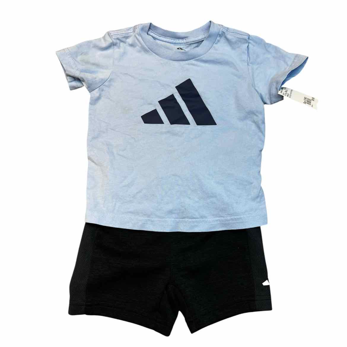 Adidas (B) Blue Infant Size 12 MO Boy's 2PC Athletic Short Suit