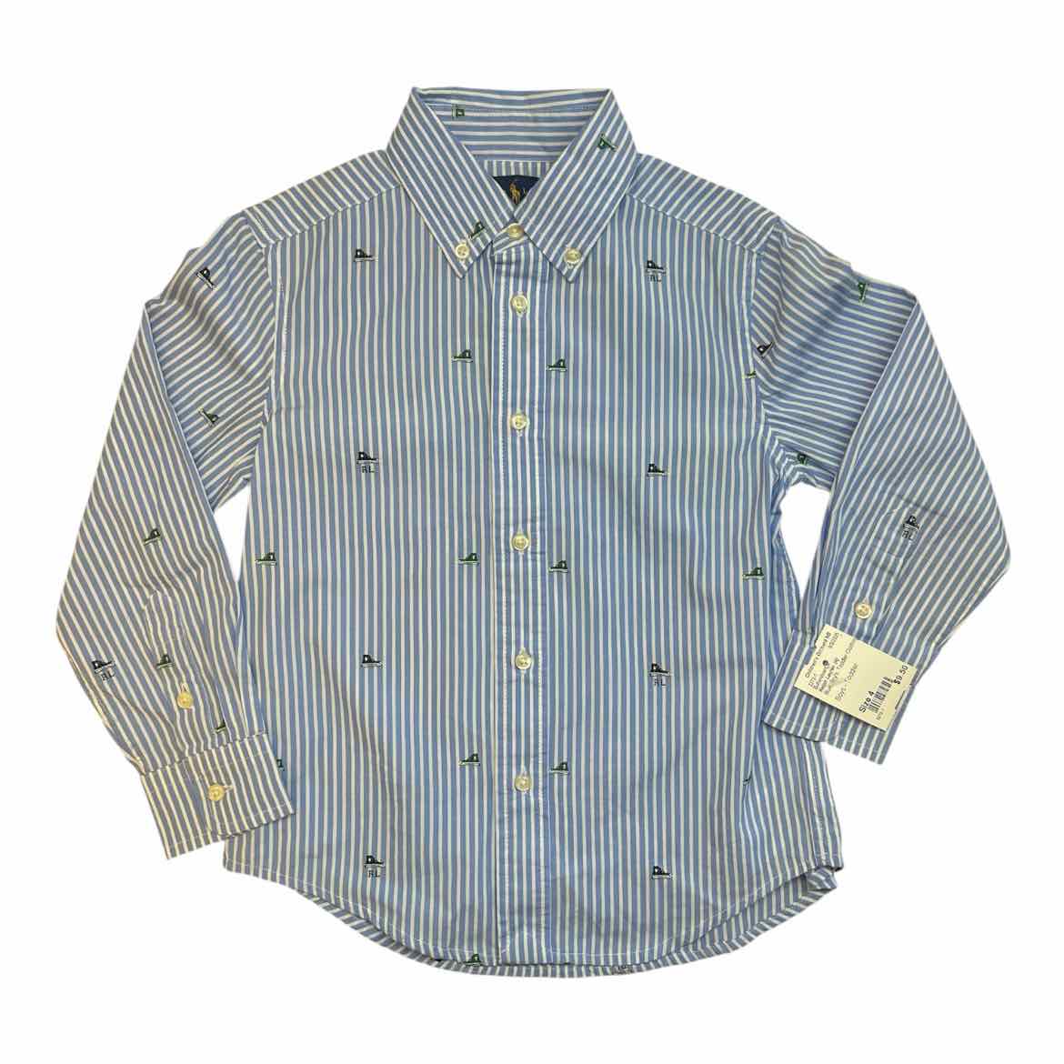 Ralph Lauren (A) Blue Toddler Size 4 Boy's ButtondownLS