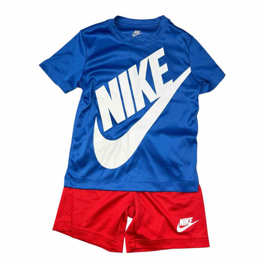 Nike (B) Blue Toddler Size 4 Boy's 2PCAthleticShortSuit