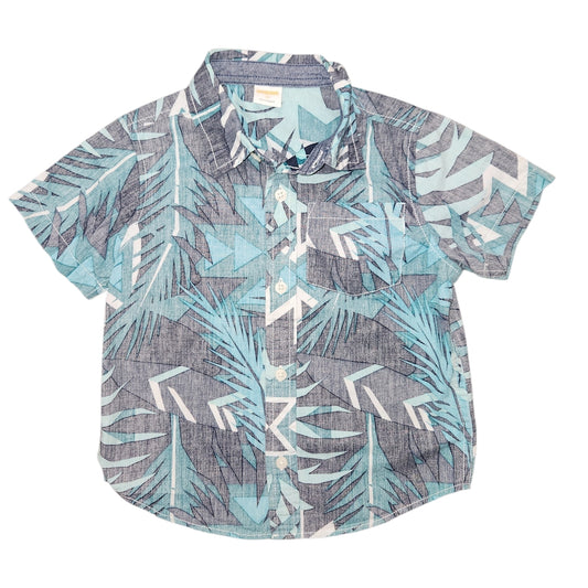Gymboree (C) Blue Print Toddler Size 3 Boy's ButtondownSS