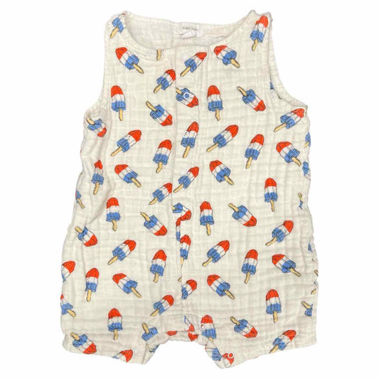 Angel Dear (AA) White Print Infant Size 6-12 MO Neutral CasualRomper